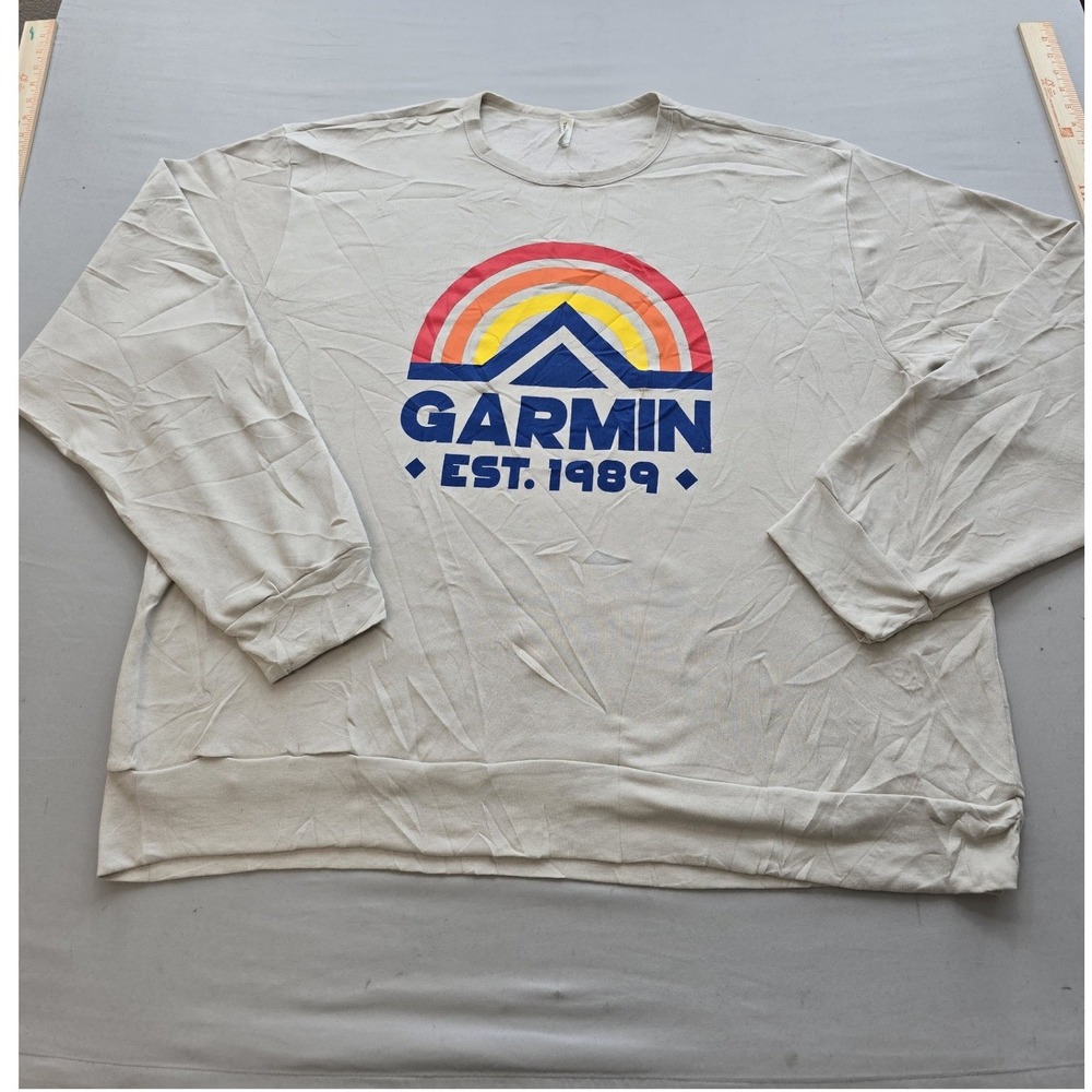Garmin Est 1989 Graphic Sweatshirt Bella Canvas Fleece Tan Mens 2XL Pullover